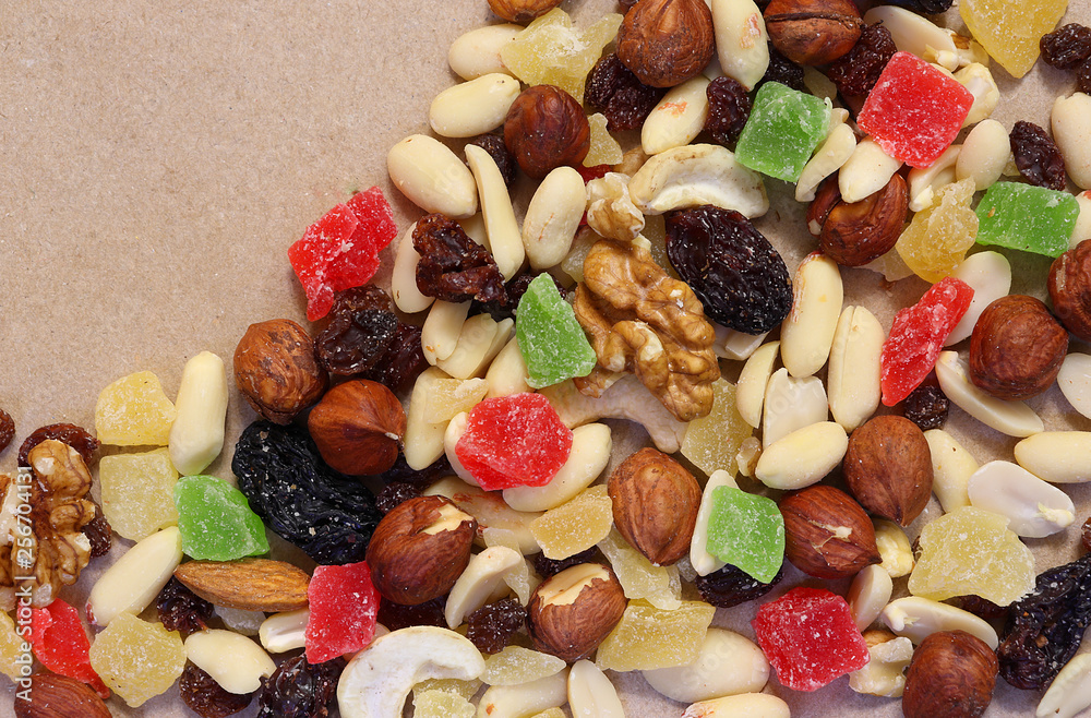 Dried fruits on unbleached paper. Dessert Blend. Dried fruits on unbleached paper. Dessert Blend.