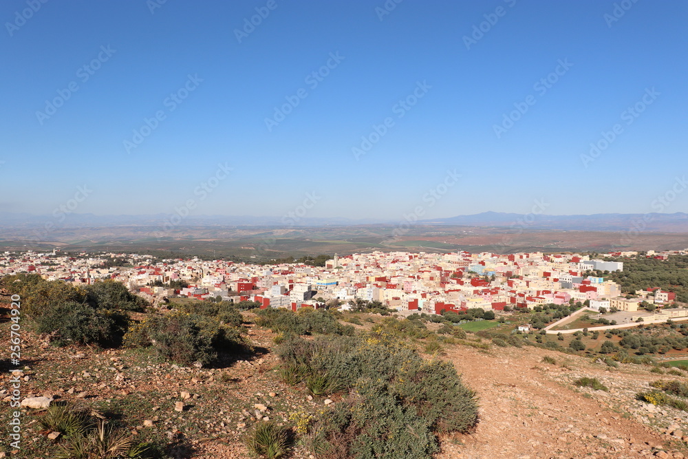 City Bhalil at Morocco, Located Bhalil near City Sefrou state  fes. picture at 10/6/2019. picture Bhalil From summit the mountain adjacent 