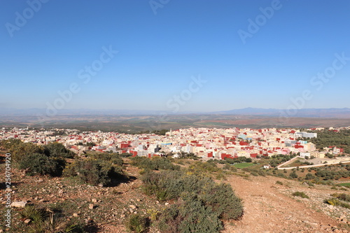 City Bhalil at Morocco, Located Bhalil near City Sefrou state fes. picture at 10/6/2019. picture Bhalil From summit the mountain adjacent 