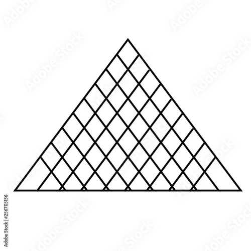 louvre pyramid flat illustration on white photo