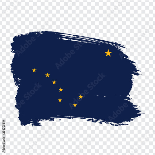 Flag of Alaska from brush strokes. United States of America.  Flag Alaska on transparent background for your web site design, logo, app, UI. Stock vector. Vector illustration EPS10.