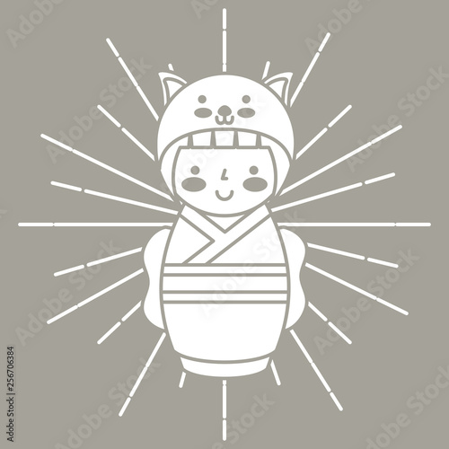 japanese kokeshi doll kimono