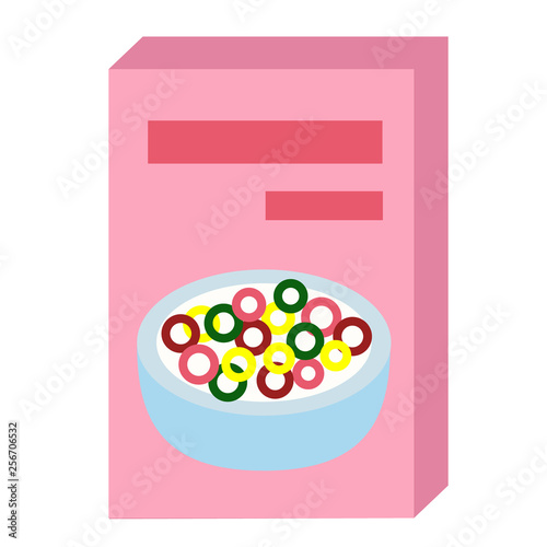 cereal flat illustration on white