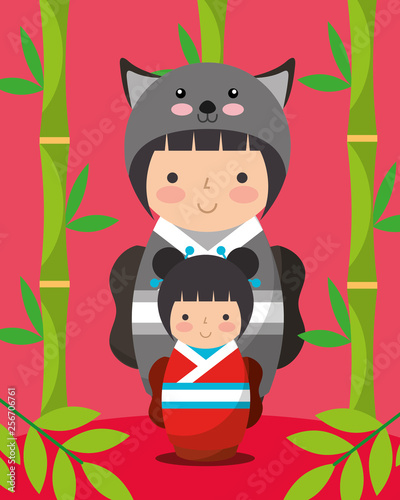 japanese kokeshi doll kimono
