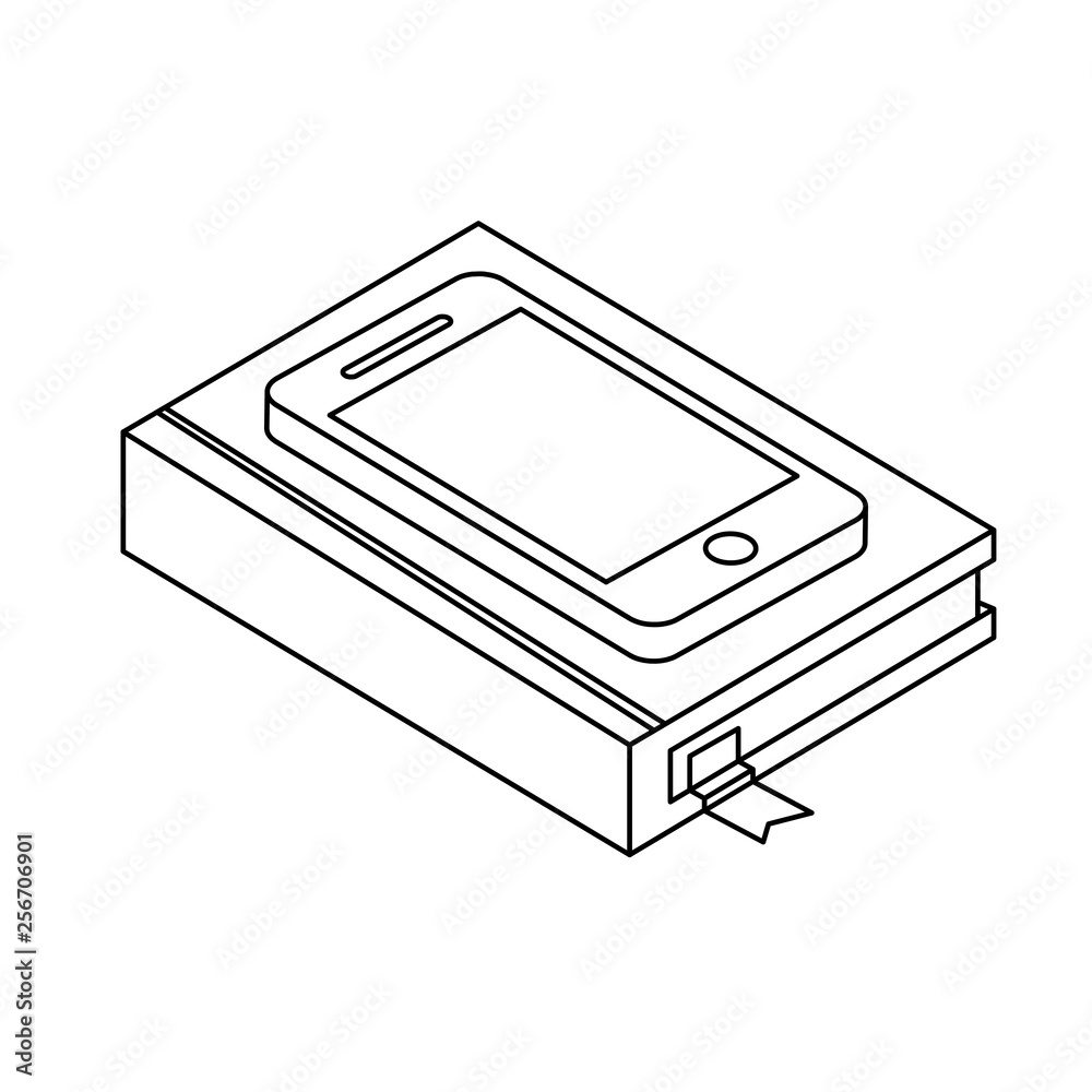 text book with smarphone text book with smarphone