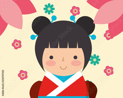 japanese kokeshi doll kimono