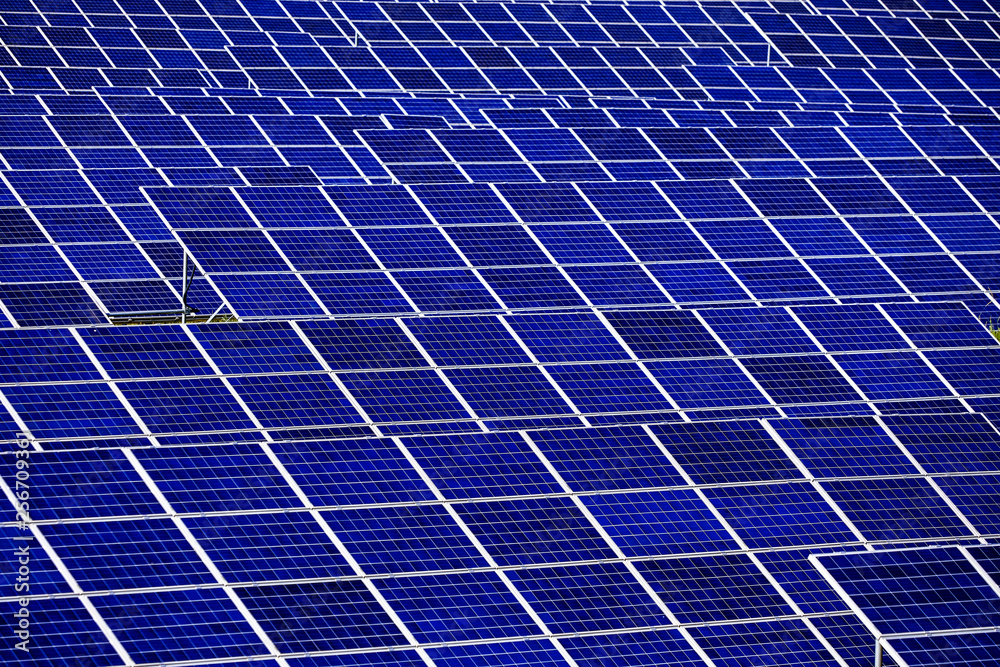 Solar photovoltaic under blue sky and white clouds Solar photovoltaic under blue sky and white clouds