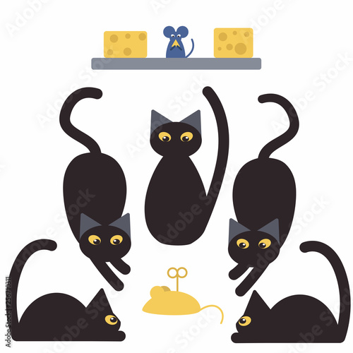 Black cats and mice