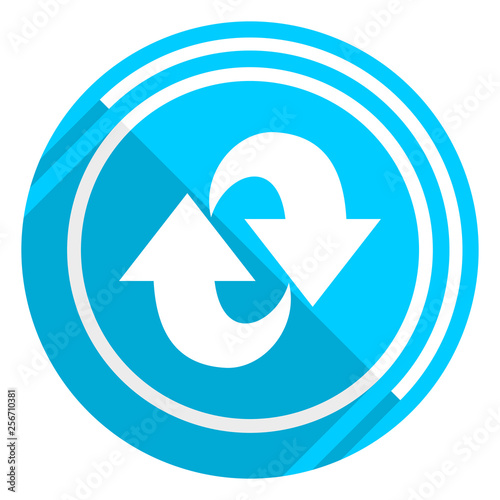 Free Download Rotation flat design blue web icon, easy to edit vector illustration for webdesign and mobile applications - GFXLoad