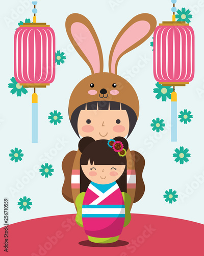 japanese kokeshi doll kimono