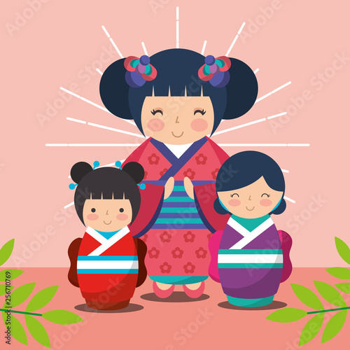 japanese kokeshi doll kimono