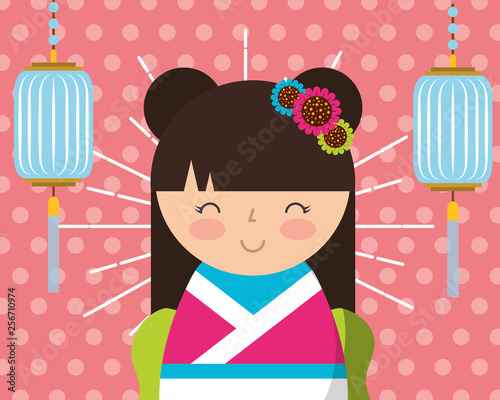 japanese kokeshi doll kimono