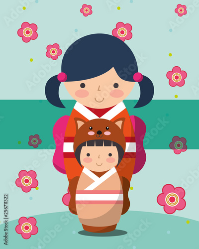 japanese kokeshi doll kimono
