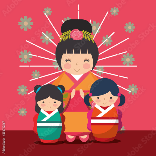 japanese kokeshi doll kimono