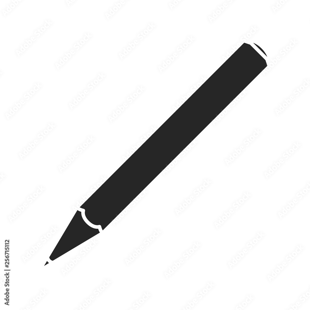 Pencil flat icon on white background, for any occasion Pencil flat icon on white background, for any occasion
