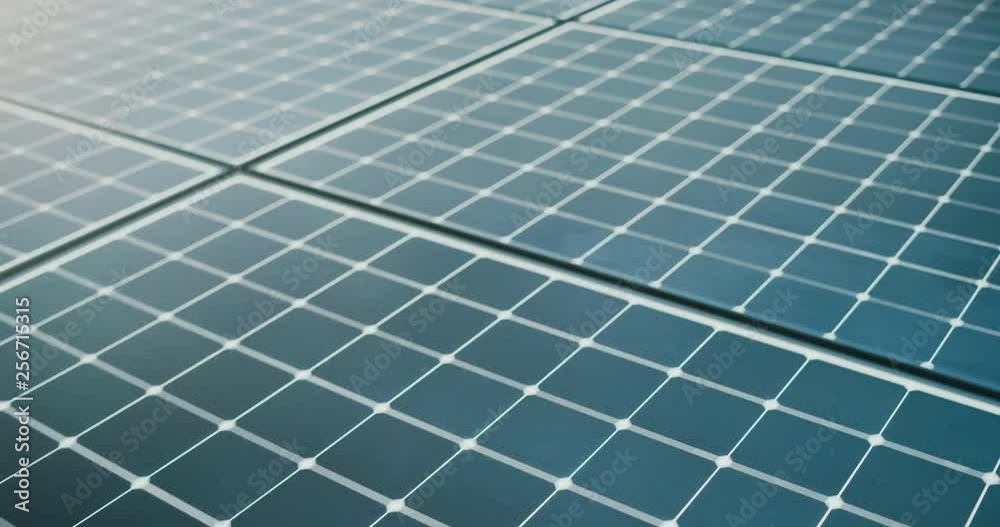 Solar panels, green renewable energy future, green technology