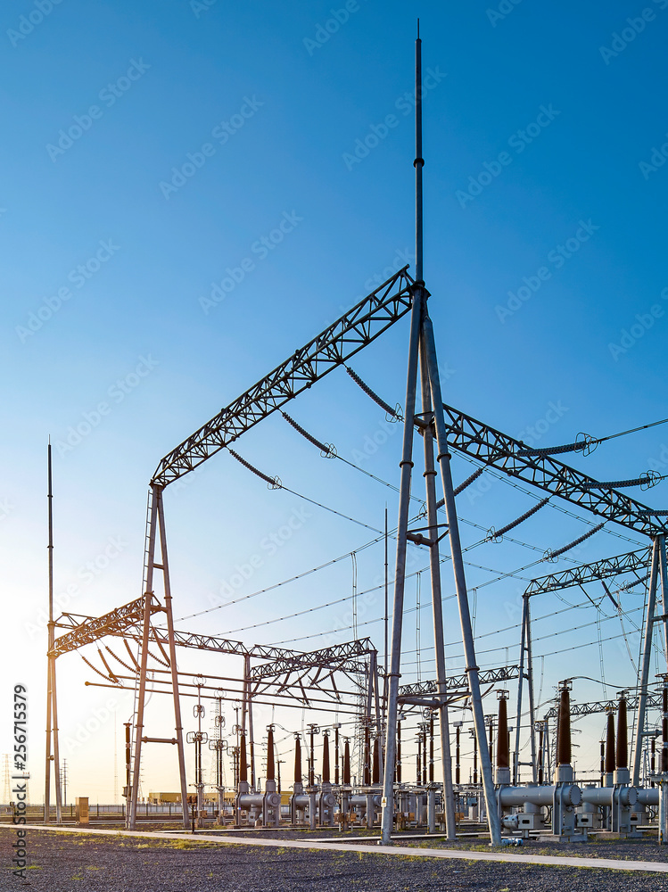 Large voltage boost transmission station for solar photovoltaic base