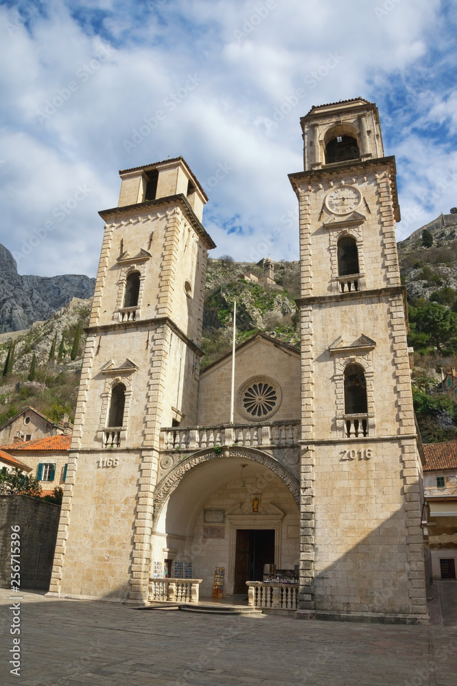 Montenegro. Old Town of Kotor, UNESCO-World Heritage Site. Cathedral of Saint Tryphon