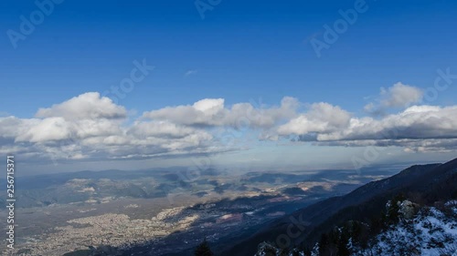 City view from Mount Uludag  Timelapse.