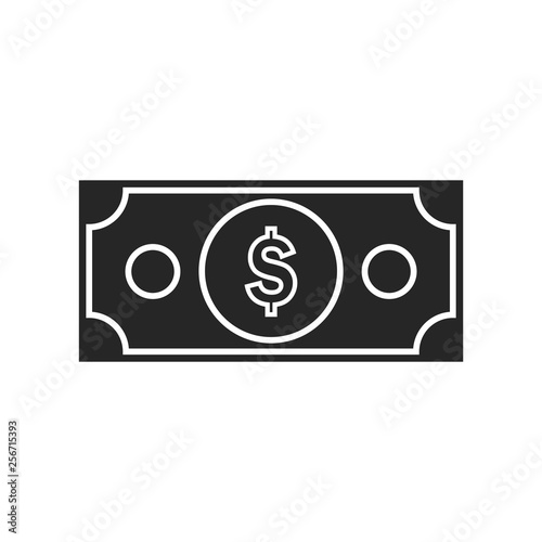 Dollar flat icon on white background, for any occasion