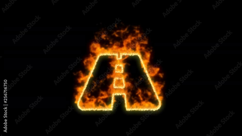 road symbol inflames. Then disappears. In - Out loop. Alpha channel Premultiplied - Matted with color black road symbol inflames. Then disappears. In - Out loop. Alpha channel Premultiplied - Matted with color black