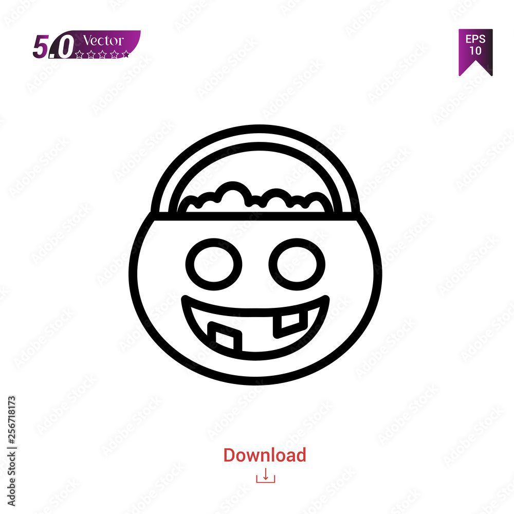 Outline trick-or-treat icon isolated on white background. Popular icons for 2019 year. holiday-compilation. Graphic design, mobile application, logo, user interface. EPS 10 format vector Outline trick-or-treat icon isolated on white background. Popular icons for 2019 year. holiday-compilation. Graphic design, mobile application, logo, user interface. EPS 10 format vector