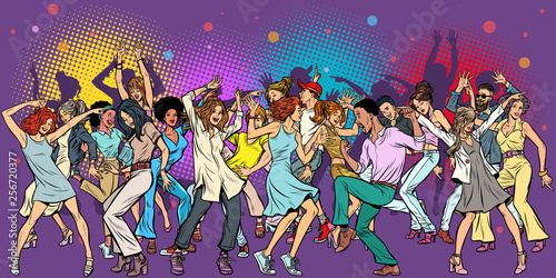 Party at the club, dancing young people