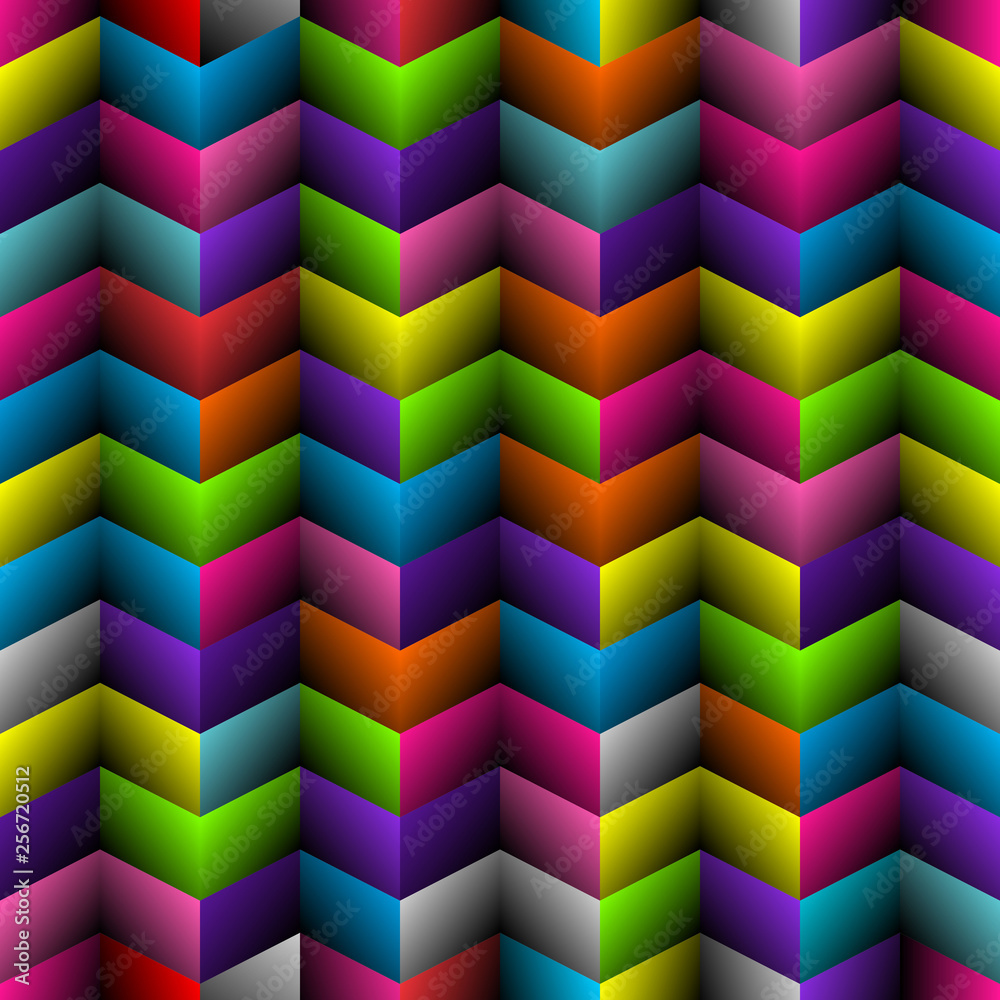 Fototapeta premium Abstract seamless background pattern with rhomboids. Vector graphic 3d illustration in full color.
