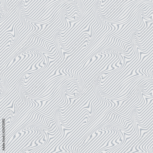 Abstract Illustration of Wave Stripes. Gray and White Striped Background with Geometric Pattern and Visual Distortion Effect. Op art