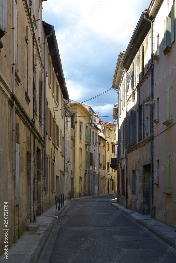 Side street in the city center of Beaucaire, Languedoc-Roussillon, France