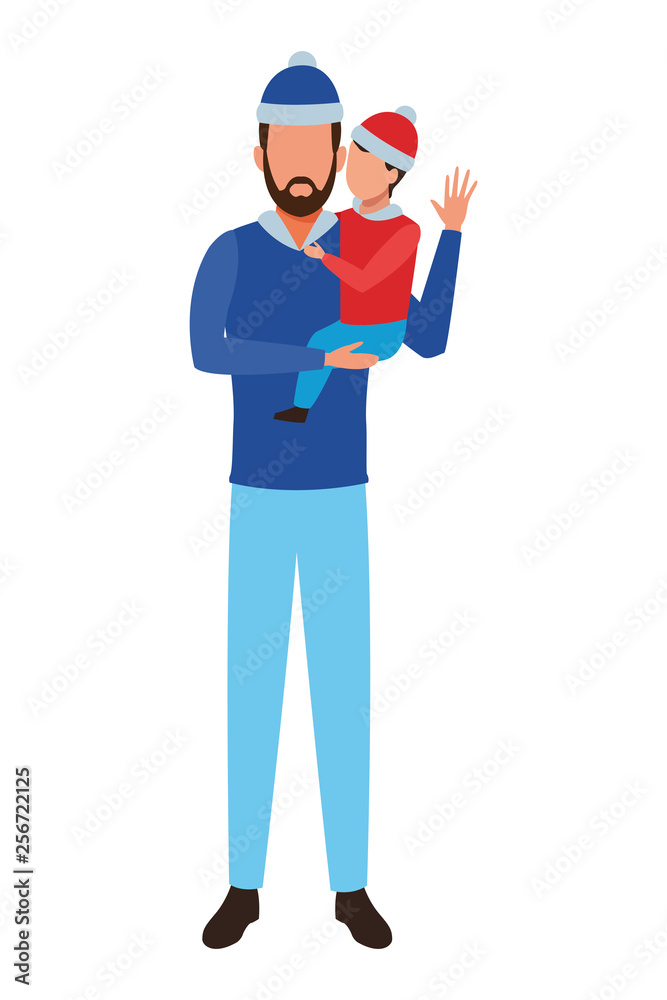 man carrying a child