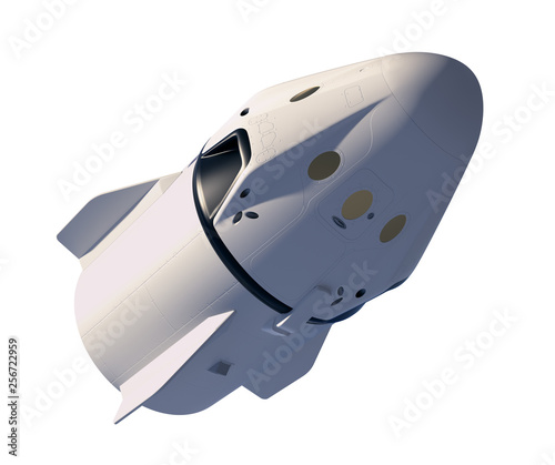 Fototapeta Naklejka Na Ścianę i Meble -  Commercial Crew Spacecraft Isolated On White Background