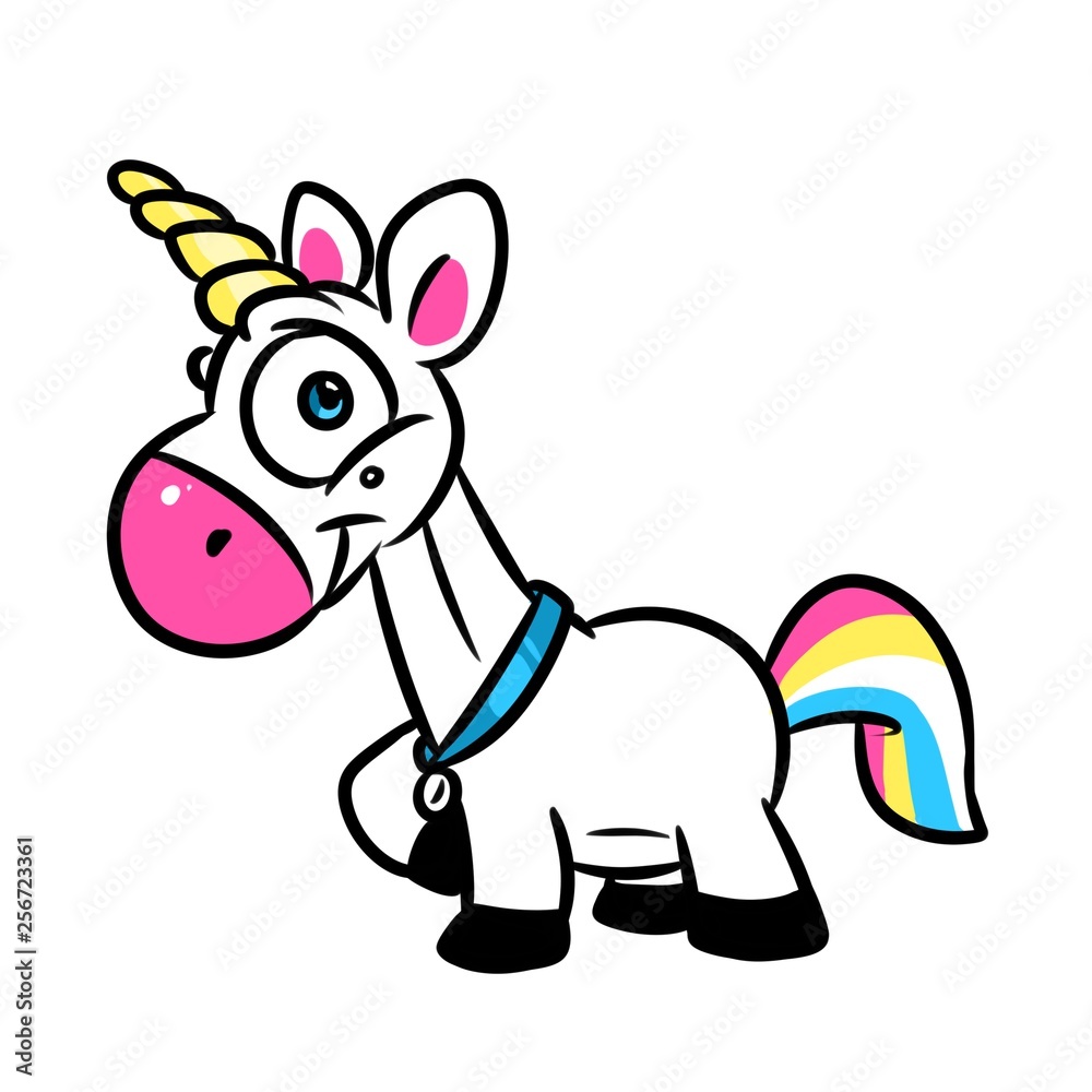 Fototapeta premium Little Unicorn cartoon illustration isolated image animal character