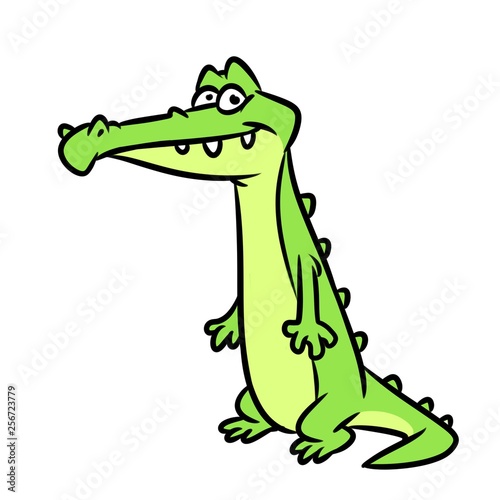 Crocodile cartoon illustration isolated image