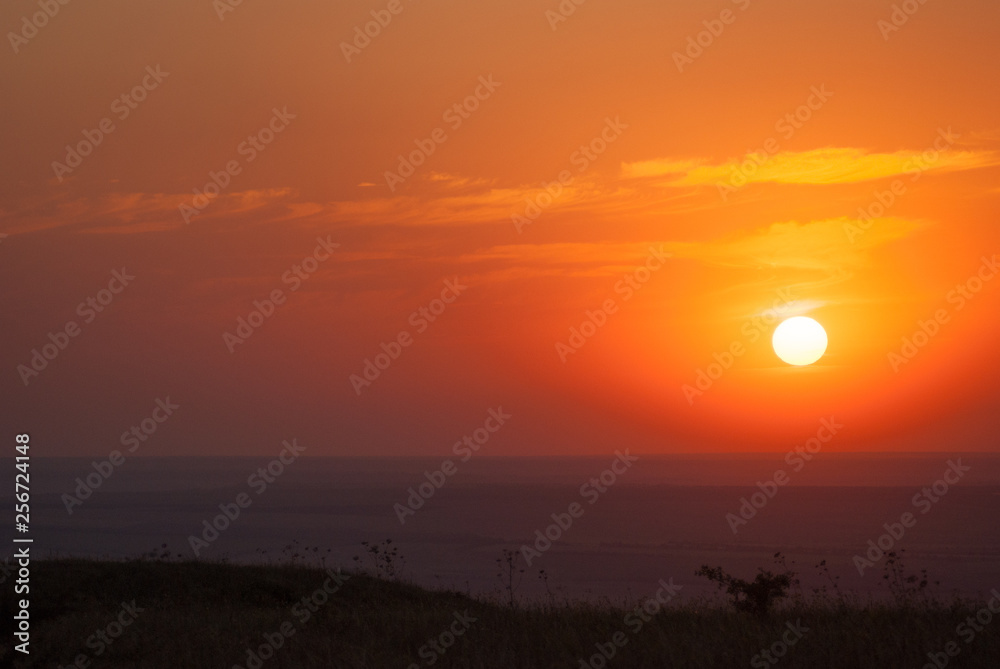 Obraz premium sunset in steppe