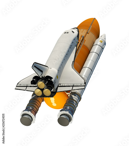 Fototapeta Naklejka Na Ścianę i Meble -  American Space Shuttle Isolated On White Background