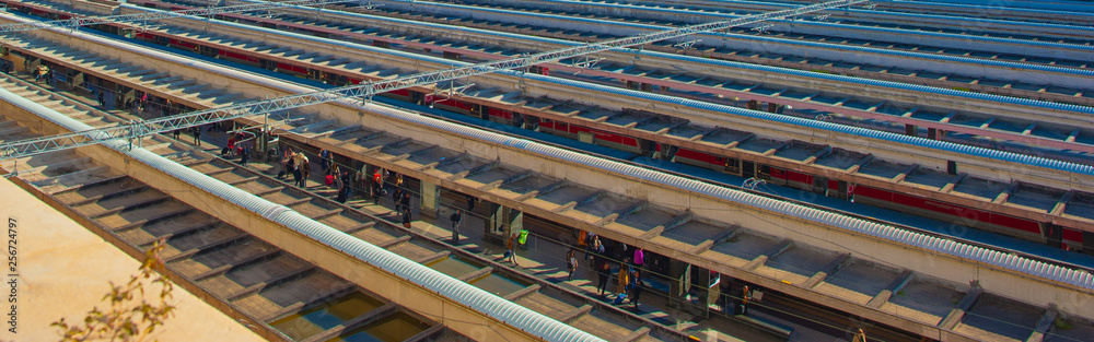 Fototapeta premium Termini, Rome: aerial view of railway station