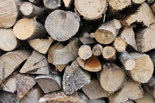 stacked pile of wood