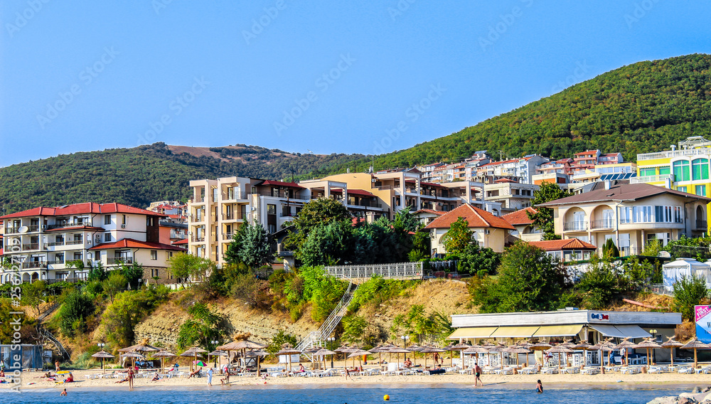 Seashore of resort city Saint Vlas (Sveti Vlas), Bulgaria