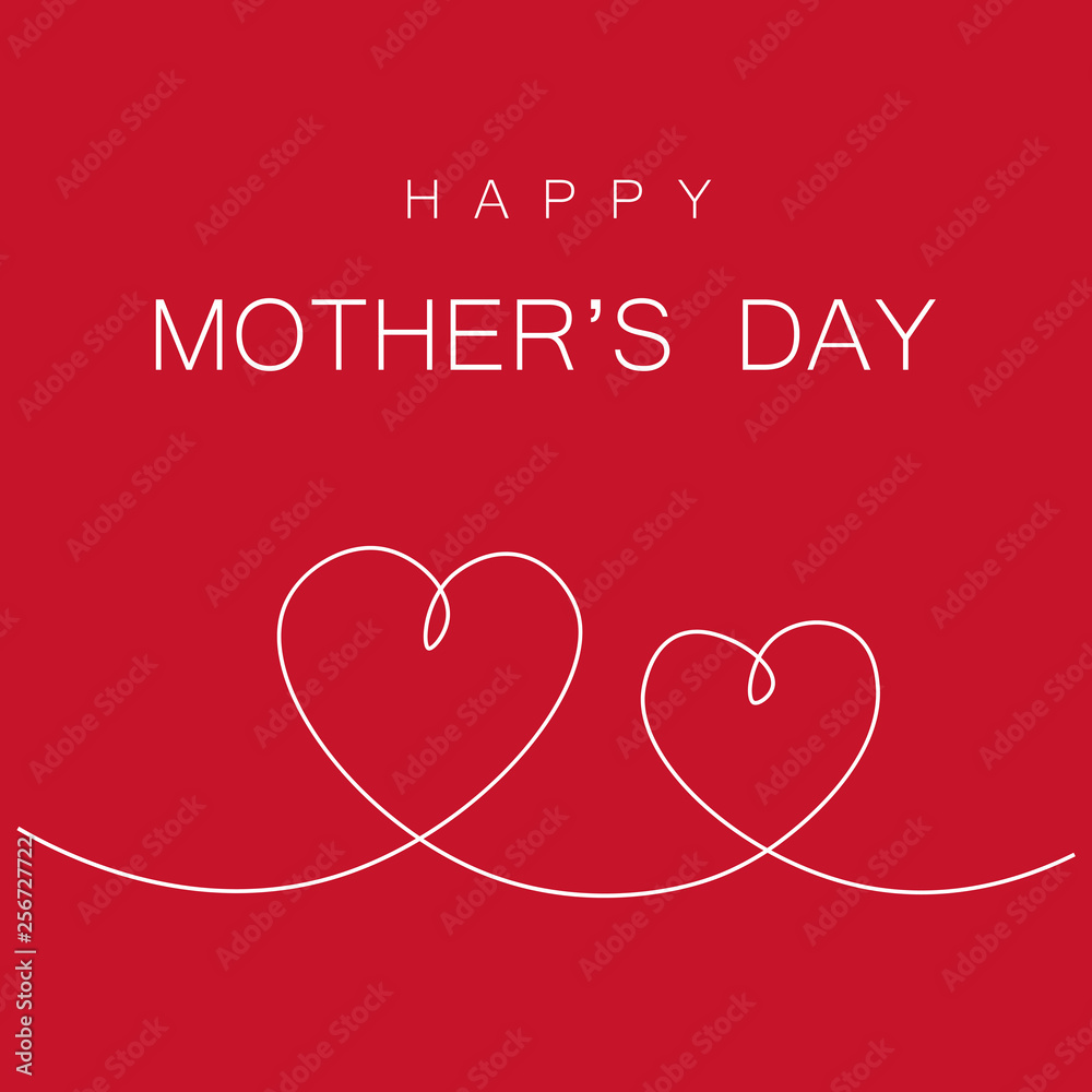 Happy mothers day greeting card with love, vector-illustration