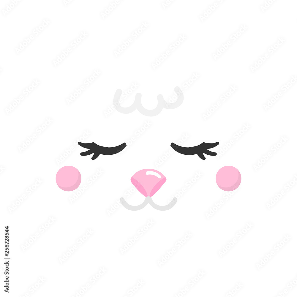 Fototapeta premium Cute sheep vector illustration. Sheep, lamb face. Isolated on white background.