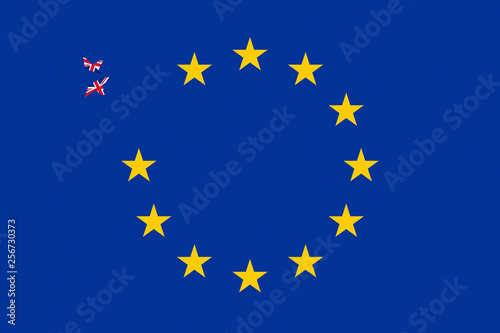 Brexit concept star breaking apart from european flag illustration