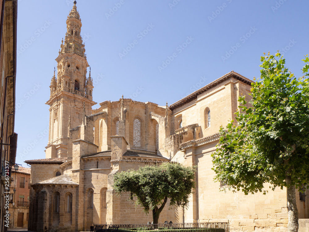 Vistas de la Catedral de Santo Domingo de la Calzada, en  La Rioja verano de 2018