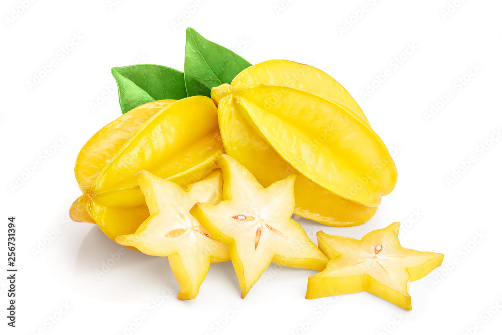 Carambola or star-fruit isolated on white background Carambola or star-fruit isolated on white background