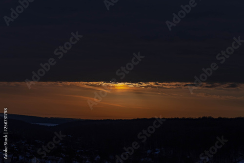 the sky after sunset, filmed in March