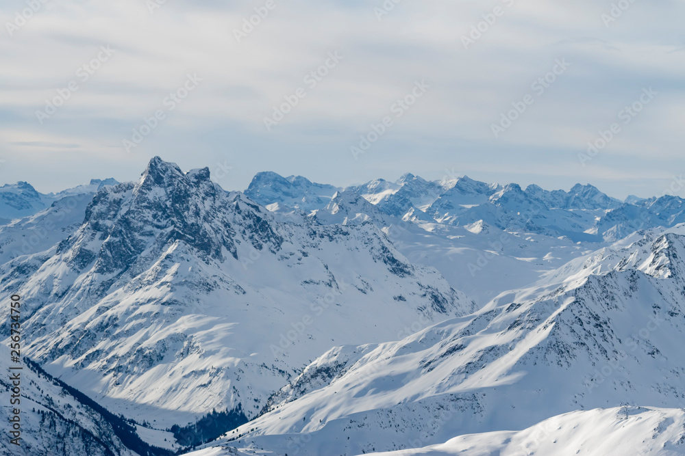 beautiful Alps mountain lanscape rocks under snow beautiful Alps mountain lanscape rocks under snow