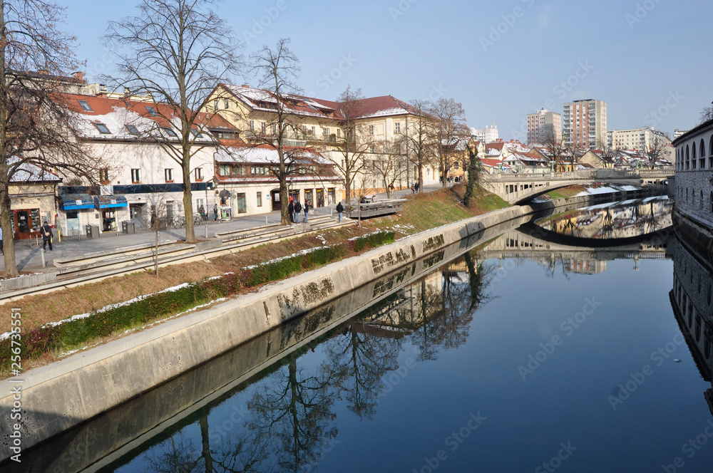 Ljubljana in Winter, Slovenia