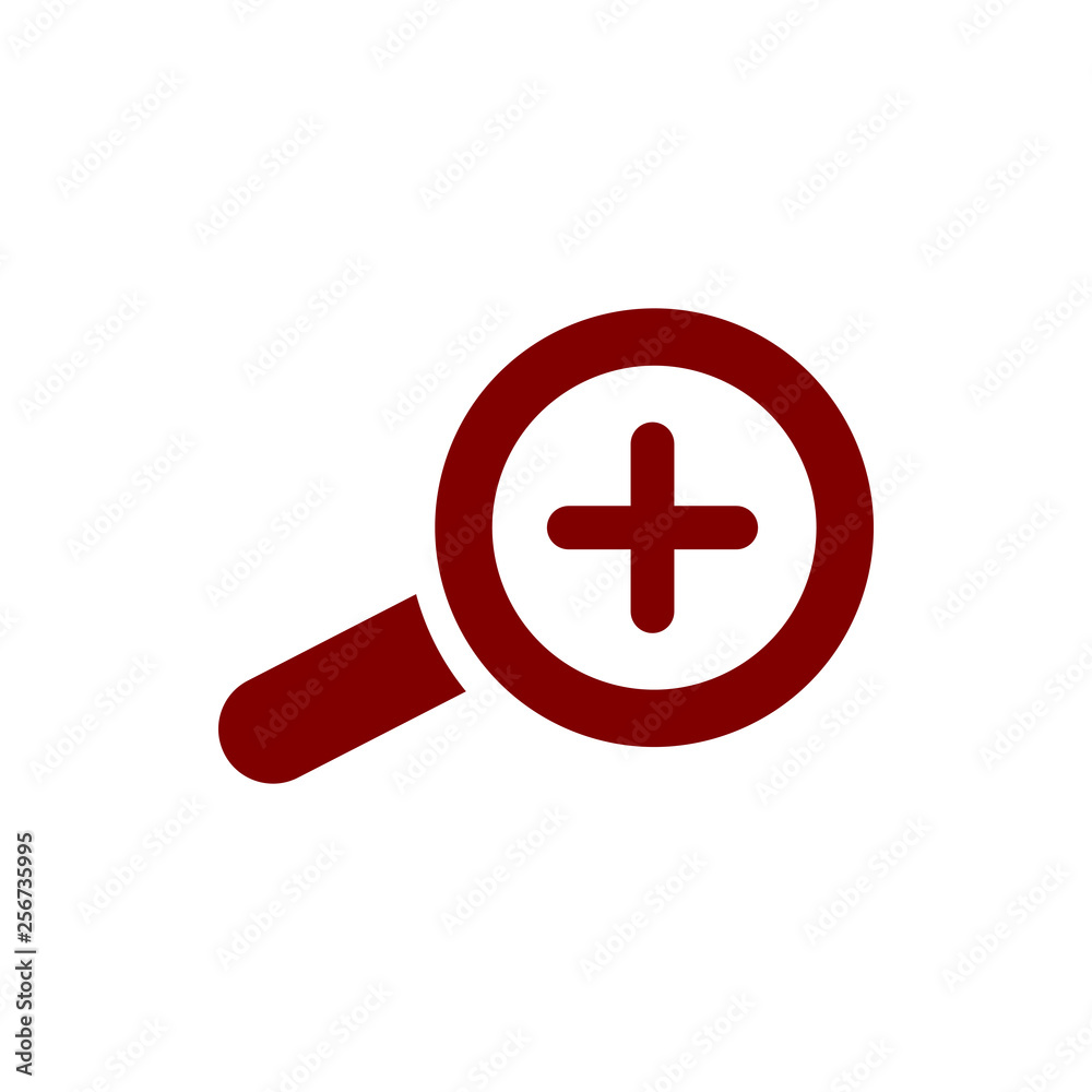 Fototapeta premium Appearance, aspect, design, eye, look, view, creative vision maroon color icon