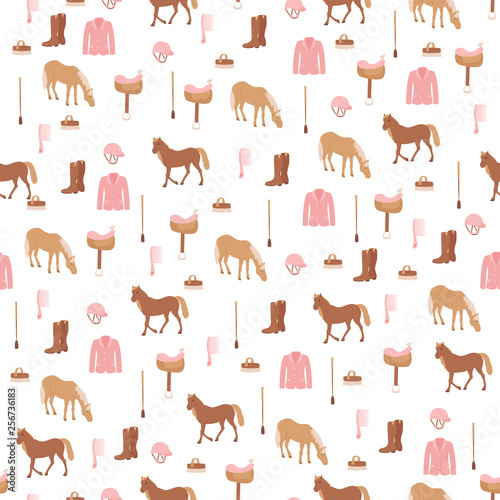 Seamless pattern with horses.