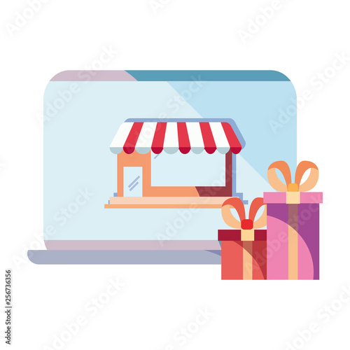 online shopping market laptop gifts © djvstock